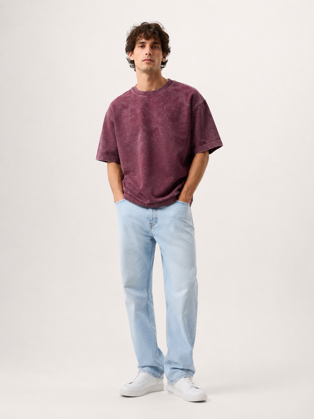men maroon acid wash oversized t shirt men maroon acid wash oversized t shirt
