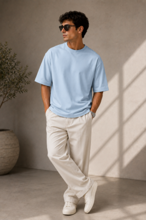 skyline blue 240gsm oversized t shirt