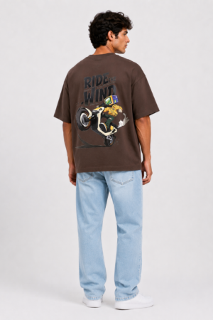 ride the wind graphic printed oversized t shirt