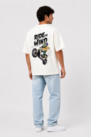 ride the wind graphic printed oversized t shirt