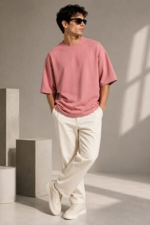 Home rose pink 240gsm oversized t shirt
