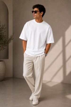 Home white 240gsm oversized t shirt