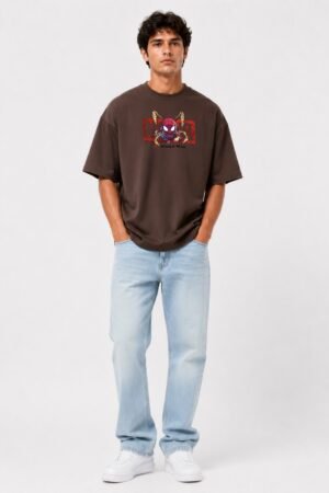 marvel brown graphic oversized t shirt